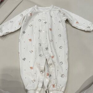 Baby Boom Snap Button Animal Print Jumpsuit 80